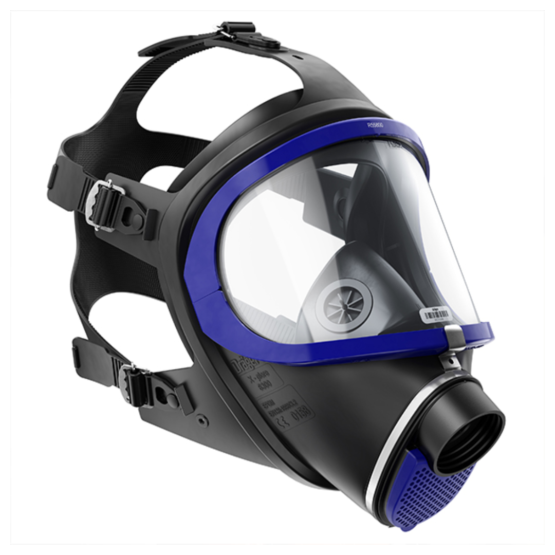 Dräger X-plore 6300 Vollmaske aus EPDM mit Standard-Rd40-Anschluss Rd40 Maske geeignet für Farben, Lacke, Schreinerarbeiten, Landwirtschaft