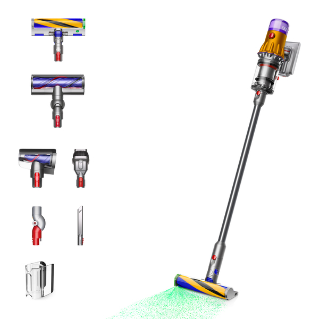 Dyson V12 Detect Slim Absolute 2-in-1-Stabstaubsauger Akku Trocken Beutellos 0,35 l 545 W Nickel, Gelb