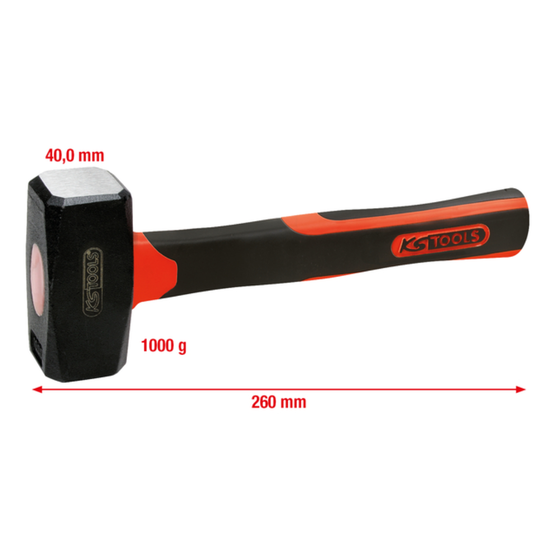 KS Tools Fäustel mit Fiberglasstiel, 1000g